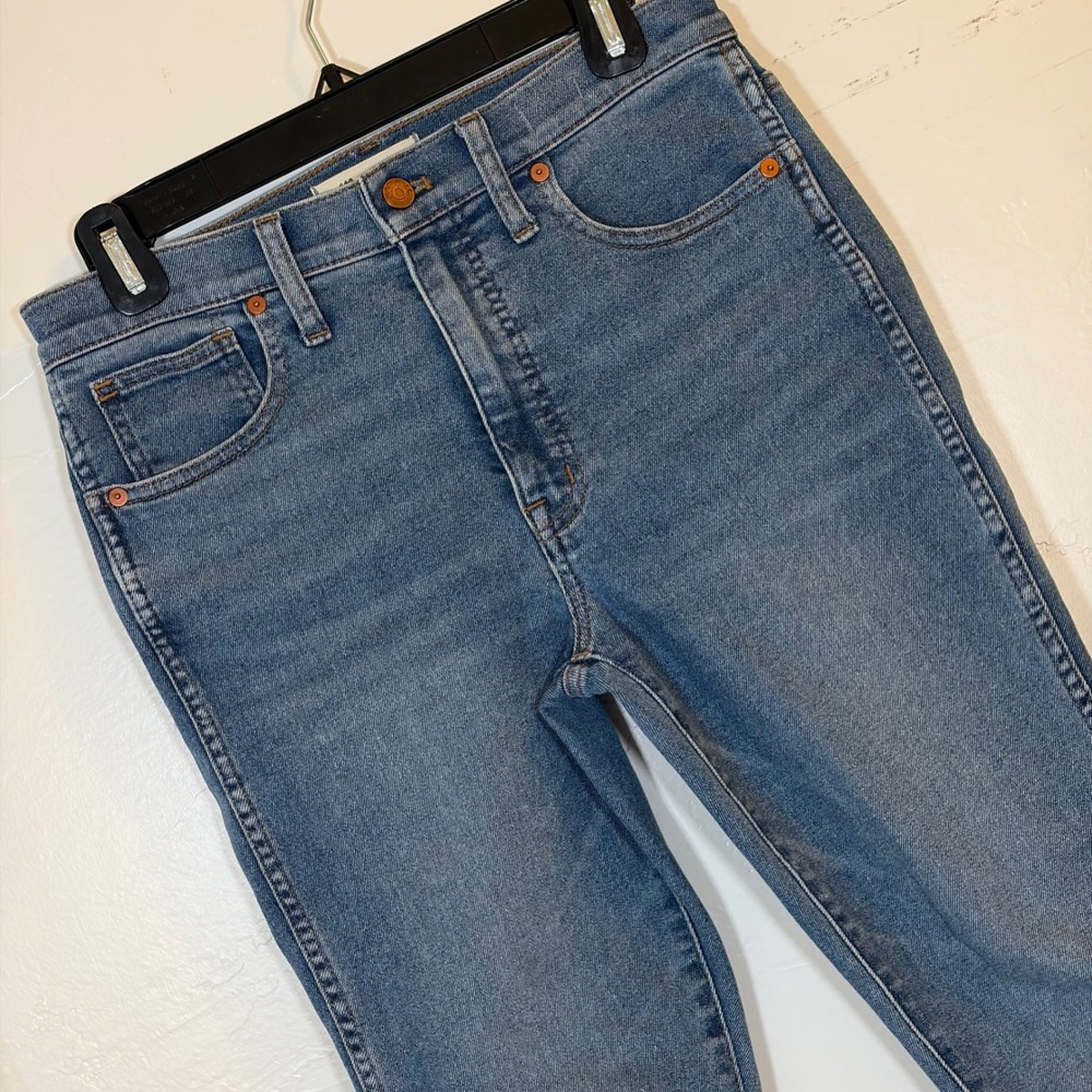 Madewell 10" High-Rise Skinny Jeans Medium Wash Raw Hem Size 27